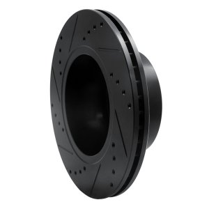 Land Rover Discovery Brake Rotor (1) - Front Right - R1 Concepts - Drilled & Slotted - Black - `99-`04